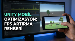 Unity mobil oyun optimizasyonu ve FPS artırma teknikleri kapak görseli.